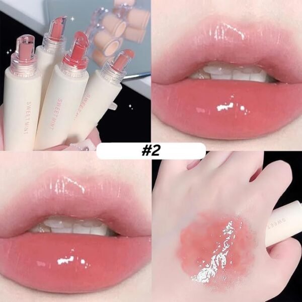 Sweet Mint Hydrating Jelly Lip Gloss, Long Lasting, Moisturizing Tinted Lip Balm, Mirror Liquid Korean Glass Gloss