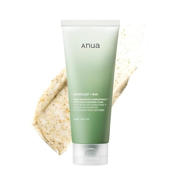 ANUA Heartleaf Quercetinol Pore Deep Cleansing Facewash, Facial Cleanser, for Double Cleansing, BHA, Hyaluronic Acid, Blackhead Remover, Korean Skincare
