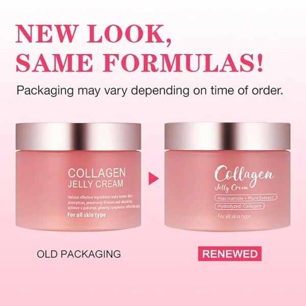 Collagen Jelly Cream,Niacinamide & Freeze Dried Hydrolyzed Collagen Face Cream,Boosts Elasticity & Hydration,Reduce Fine Lines & Dullness, Korean Skin Care - Image 2