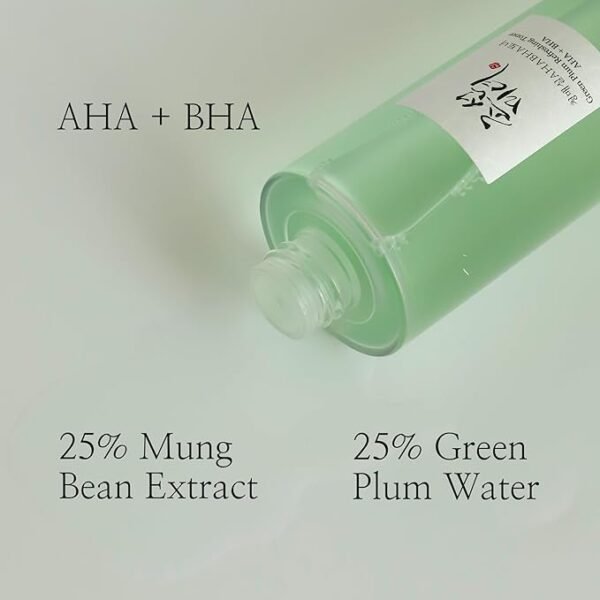Beauty of Joseon Green Plum AHA BHA Toner Refreshing Facial Essence Moisturizer Mild Exfoliating Salicylic Acid for All Skin Types, Korean Skin Care - Image 3