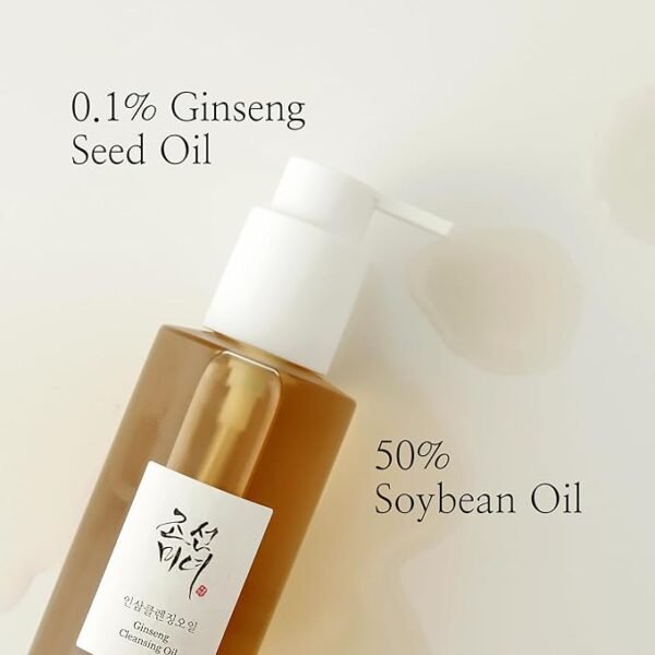 Beauty of Joseon Ginseng Cleansing Oil Waterproof Makeup Remover for Sensitive, Acne-Prone Facial Skin. Korean Skin Care - Image 4