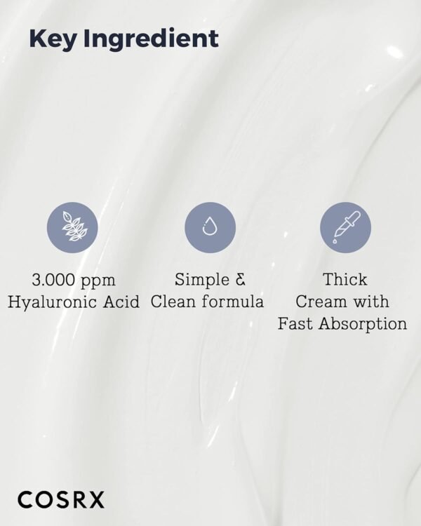 COSRX Hyaluronic Acid Moisturizing Cream, Long-lasting Hydration, Rich Moisturizer for Sensitive Skin100g, Korean Skin Care - Image 7