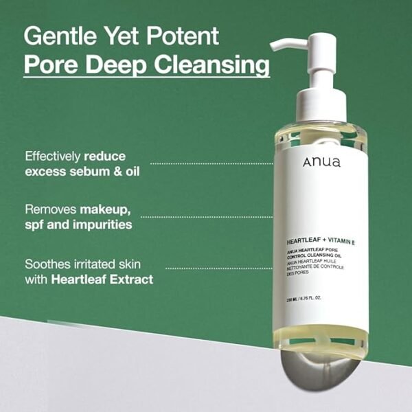Anua Heartleaf Pore Control Cleansing Oil, Oil Cleanser for Face, Makeup Blackhead Remover, Korean Skin Care - Image 4
