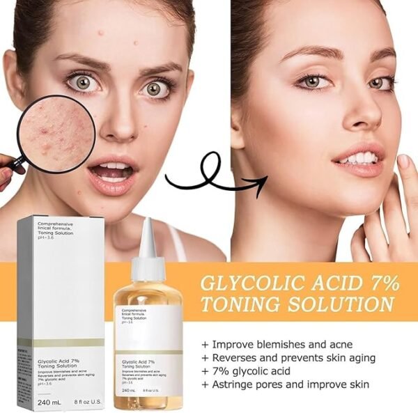 Glycolic Acid 7% Toning Solution 8.44 Fl Oz, Glycolic Acid 7% Exfoliating Toner, Body Essence - Image 3