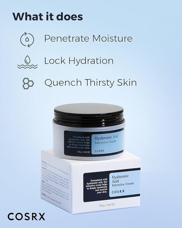 COSRX Hyaluronic Acid Moisturizing Cream, Long-lasting Hydration, Rich Moisturizer for Sensitive Skin100g, Korean Skin Care - Image 5