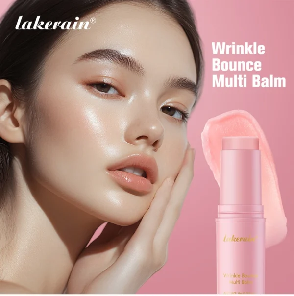 Lakerain Wrinkle Bounce Multi Balm Stick Korean, All-In-One Wrinkle Bounce Moisturizing Balm, Hydrating Collagen Moisturizer Face Balm Stick, Compact Eye Balm for Anti-Wrinkle and Watery Glow - Image 3