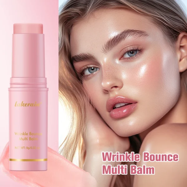 Lakerain Wrinkle Bounce Multi Balm Stick Korean, All-In-One Wrinkle Bounce Moisturizing Balm, Hydrating Collagen Moisturizer Face Balm Stick, Compact Eye Balm for Anti-Wrinkle and Watery Glow