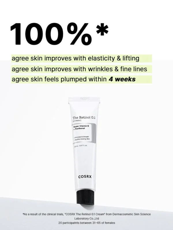 COSRX Retinol 0.1% Cream, 0.67 Oz, Anti-aging Eye & Neck Cream with Retinoid Treatment to Firm Skin, Reduce Wrinkles, Fine Lines, Signs of Aging, Gentle Daily Korean Skin Care - Image 2