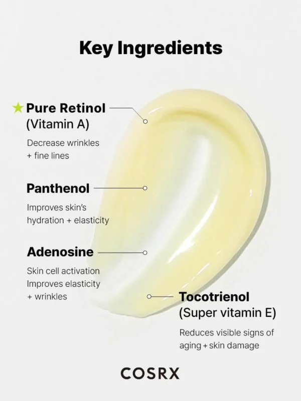 COSRX Retinol 0.1% Cream, 0.67 Oz, Anti-aging Eye & Neck Cream with Retinoid Treatment to Firm Skin, Reduce Wrinkles, Fine Lines, Signs of Aging, Gentle Daily Korean Skin Care - Image 4